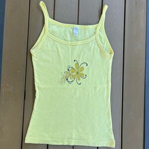 American Apparel Y2K Yellow Floral Cotton Cami